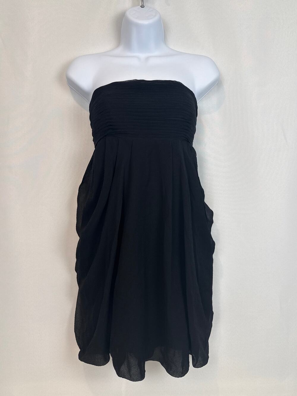 alice + olivia Womens Black Silk Strapless Tie Front Mini Dress Size S Date